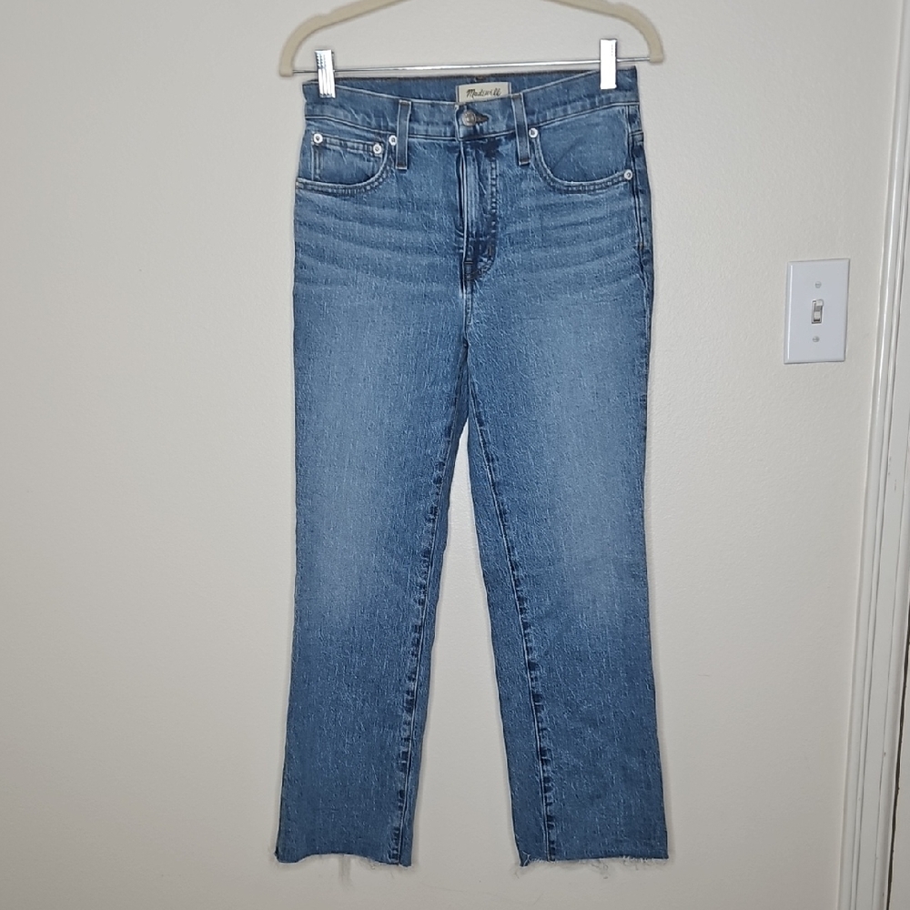 NWT Madewell Cali Demi-Boot Jeans in Enmore Wash: Raw-Hem Edition Size 27